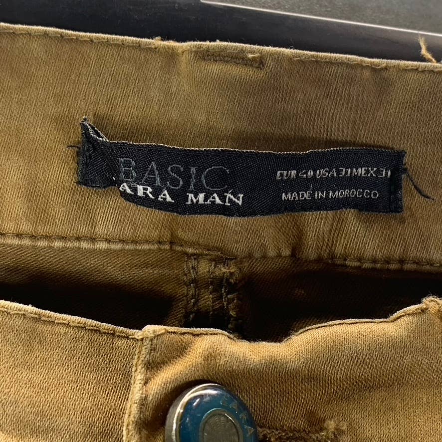 ZARA MAN Basic Men's Tan Slim-Fit Pants SZ 33X32
