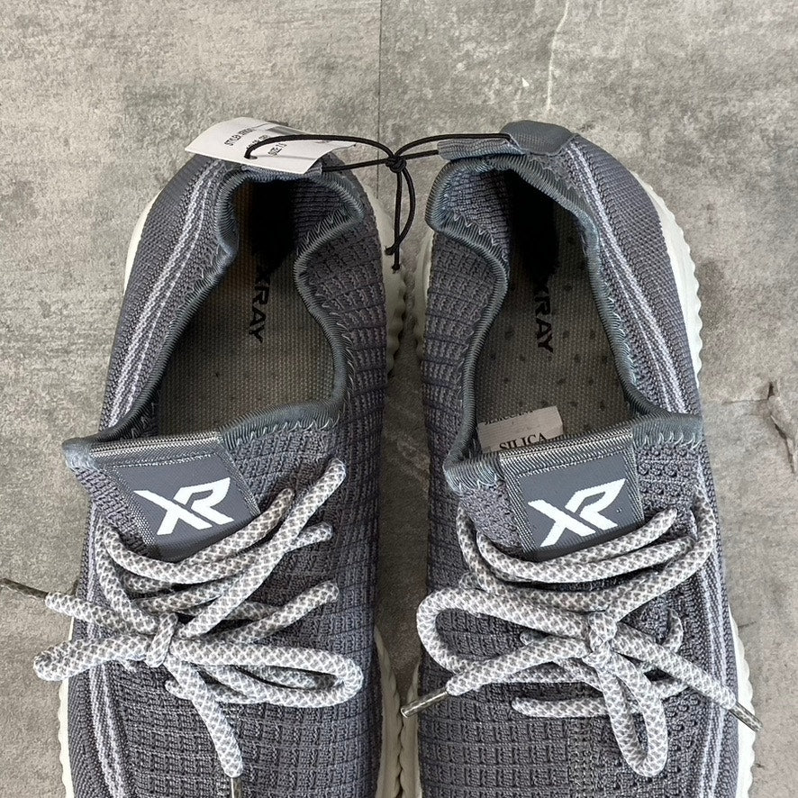 XRAY FOOTWEAR Men's Gray Knit Breathable Niko Lace-Up Sneakers SZ 7.5