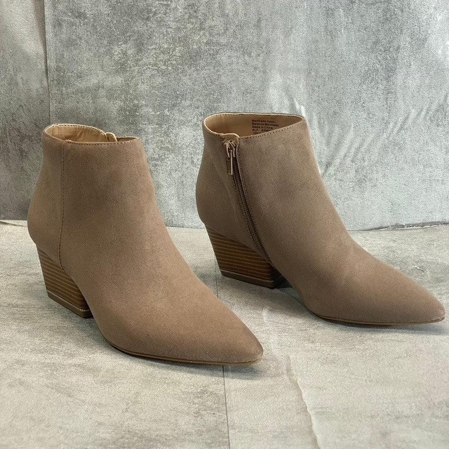 ALFANI Step N’ Flex Women’s Cognac Armena Pointed-Toe Side-Zip Booties SZ 6