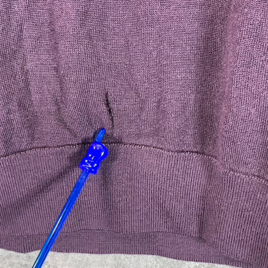 MICHAEL KORS Men's Wine/Grey Colorblock Stripe Crewneck Pullover Sweater SZ S