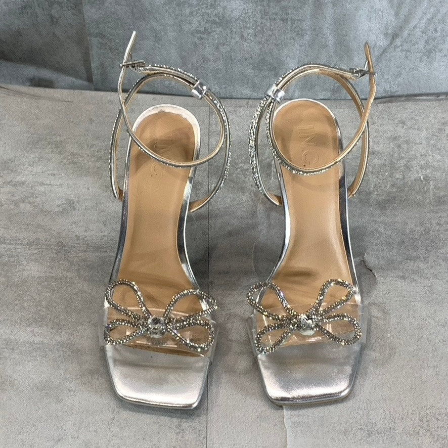 INC INTERNATIONAL CONCEPTS Women's Silver Lively Rhinestone Dress Sandals SZ 8