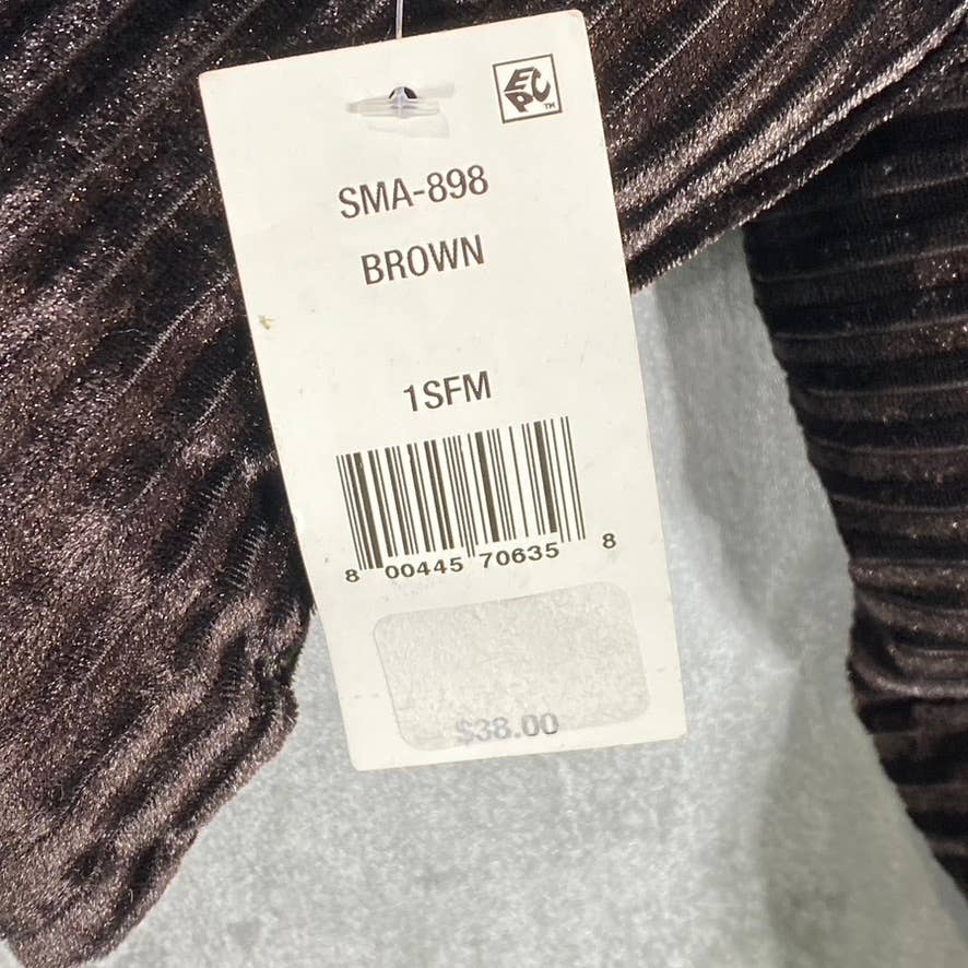 STEVE MADDEN Women's Brown Pull-Through Ribbed Velvet Puffer Scarf SZ OS