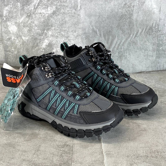 BASS OUTDOOR Women's Blue/Grey Peak Webbing Lace-Up Mid Hiker Boots SZ 5