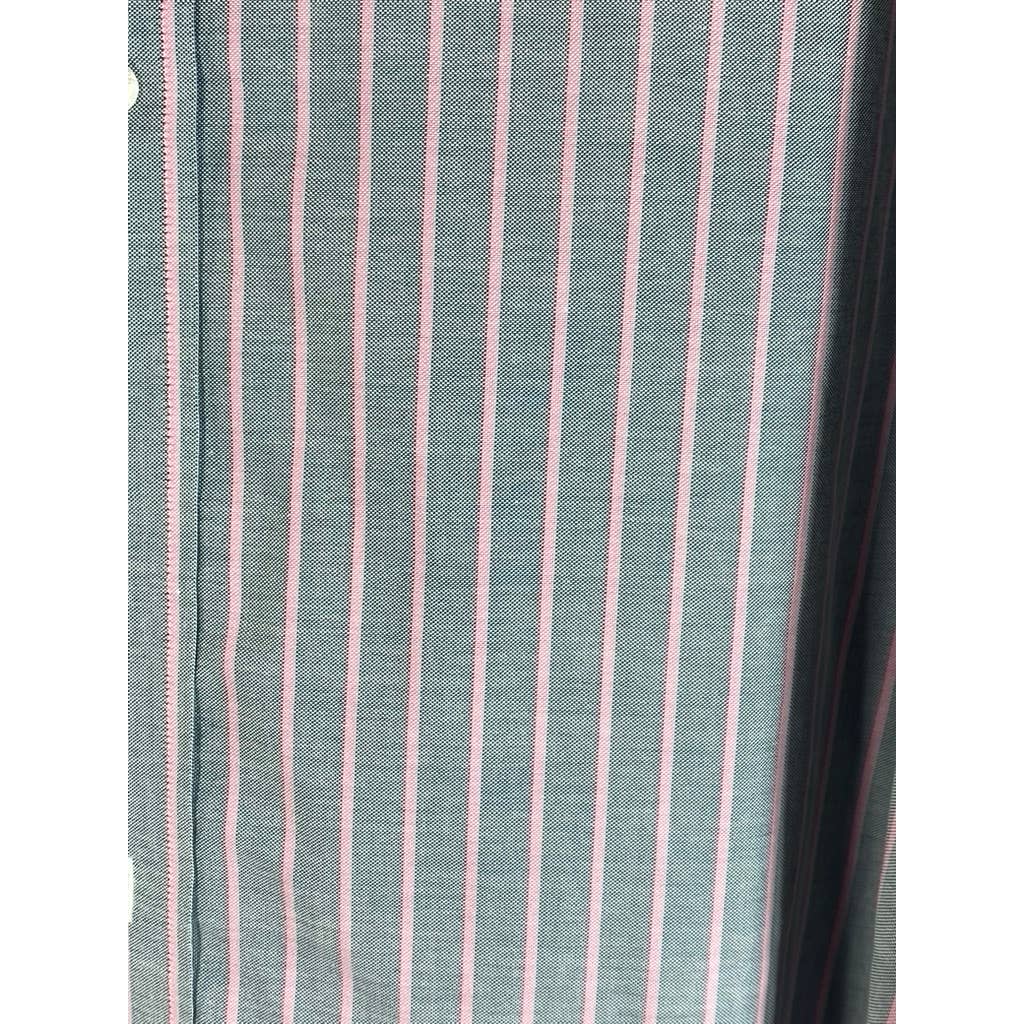 BROOKS BROTHERS Men's Gray/Pink Stripe Stretch Madison Relaxed-Fit Shirt SZ XL