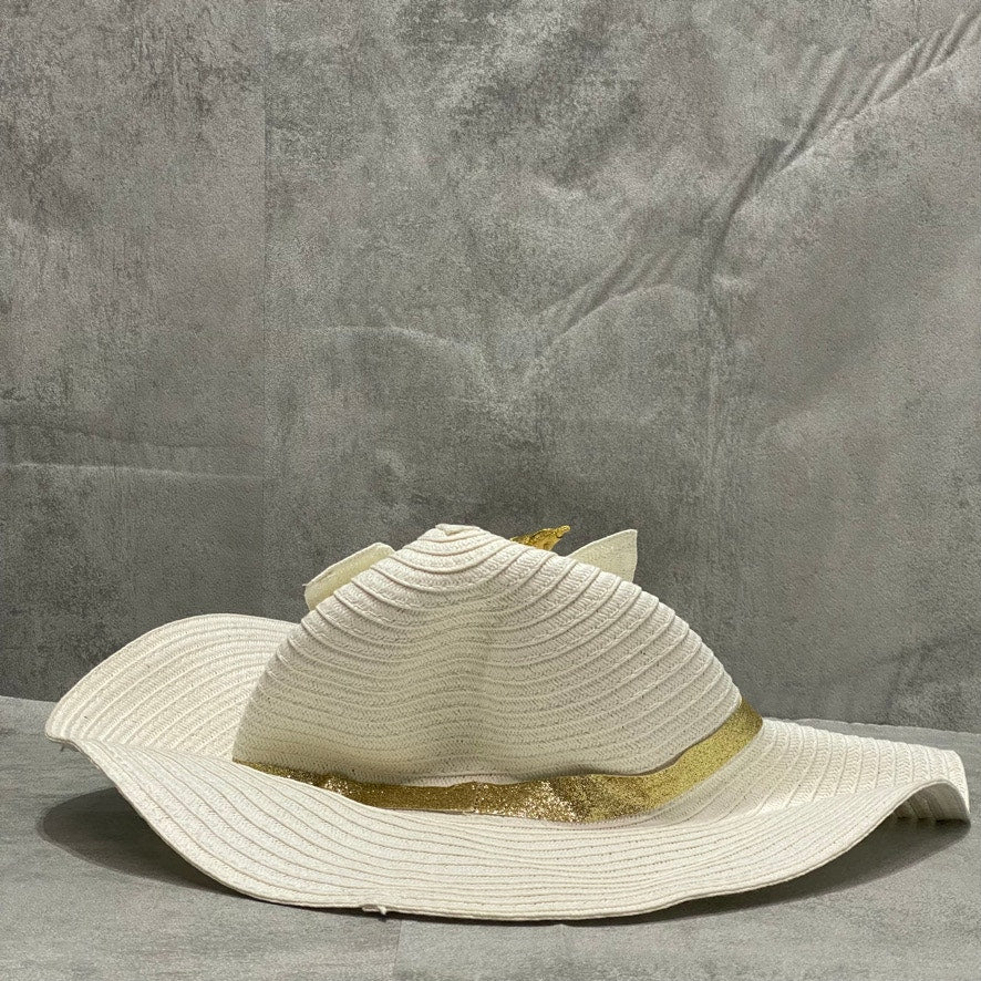 LIMTED TOO Girls Cream Unicorn Floppy Sun Hat OS