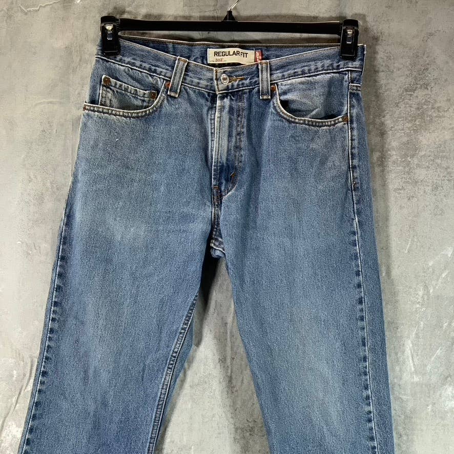 LEVI'S Men's Light Wash 505 Regular-Fit Straight-Leg Denim Jeans SZ 32X34