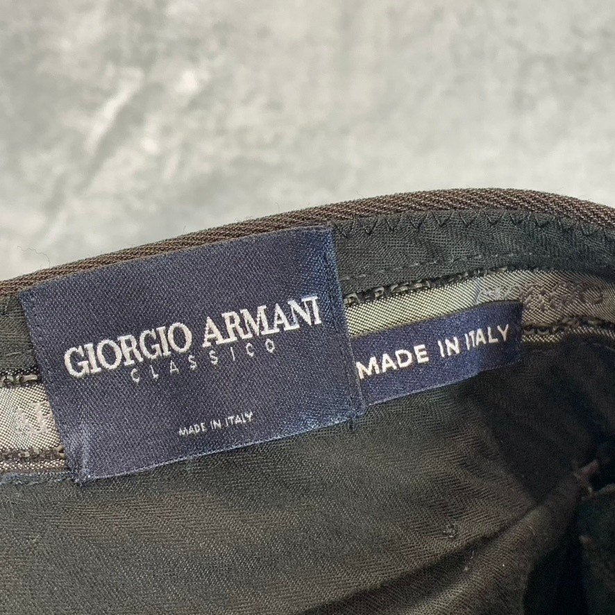 GIORGIO ARMANI Men's Brown Double Pleated Dress Pants SZ 52(US 40)
