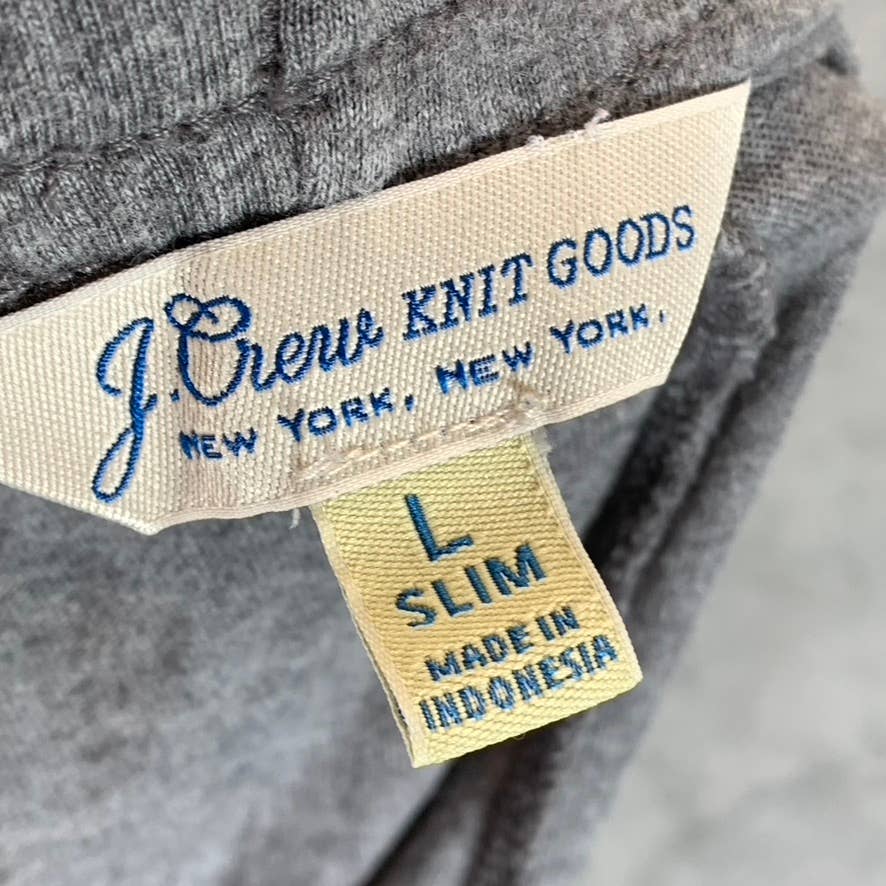 J.CREW Men's Light Grey Slim-Fit Drawstring Pull-On Sweatpants SZ L