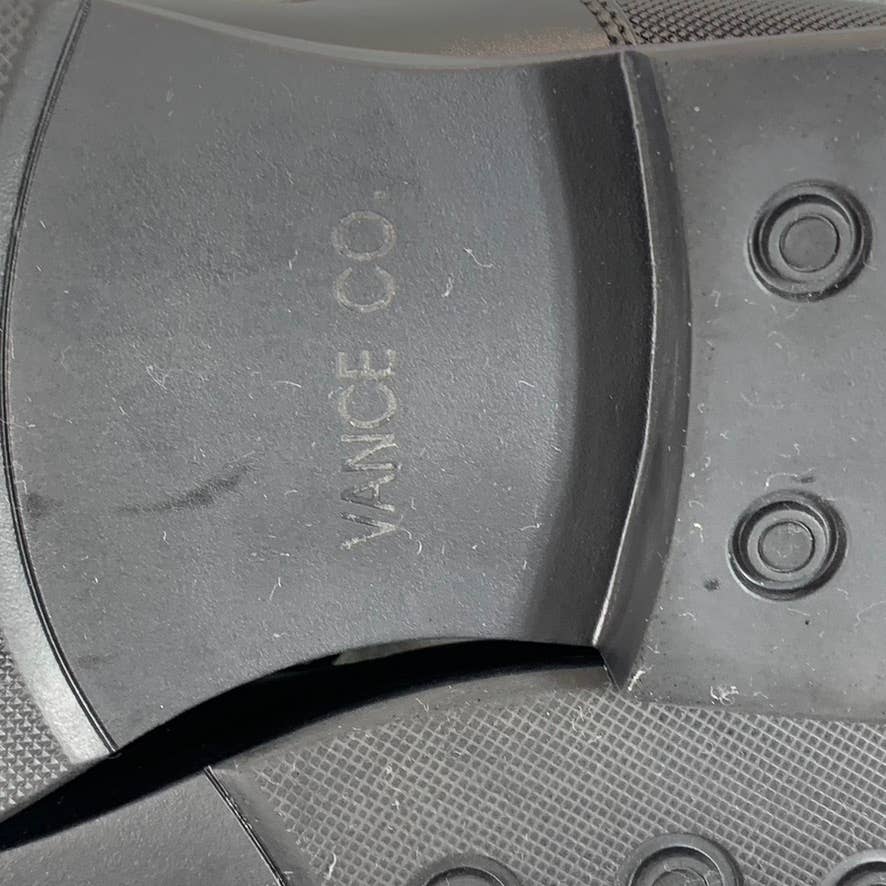 VANCE CO. Men's Black Faux Leather Vincent Plain Toe Lace-Up Oxfords SZ 10