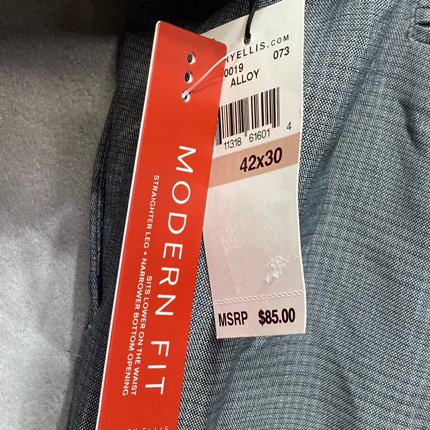 PERRY ELLIS Portfolio Gray Modern-Fit Performance Dress Pants SZ 42X30