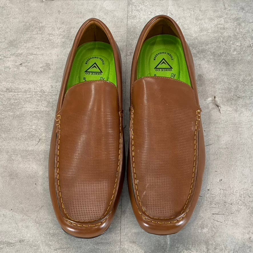 VANCE CO. Men's Chestnut Faux-Leather Mitch Slip-On Loafers SZ 10.5