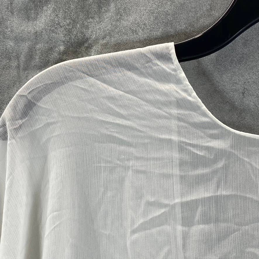 INC INTERNATIONAL CONCEPTS Women's White Open-Front Fringe Kimono Coverup SZ OS