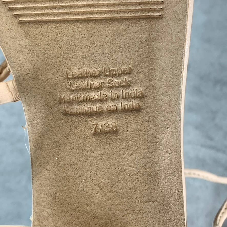 JEFFREY CAMPBELL Women's Blush Leather Agate-2 Square-Toe Block-Heel Sandals SZ7