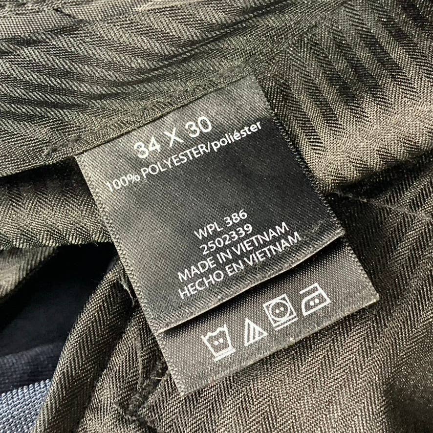 REACTION KENNETH COLE Men's Navy Modern-Fit Flat-Front Pants SZ 34X30