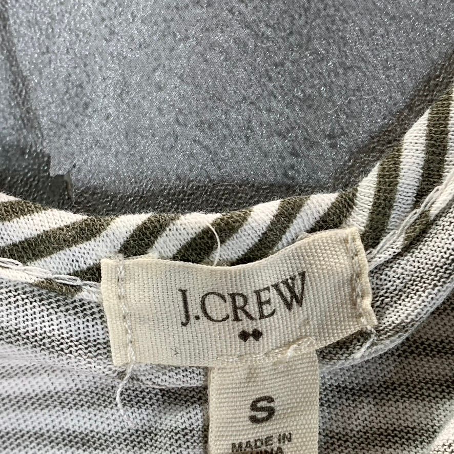 J.CREW Women's Gray/White Striped Sequin Embellished Henley Tank Top SZ S