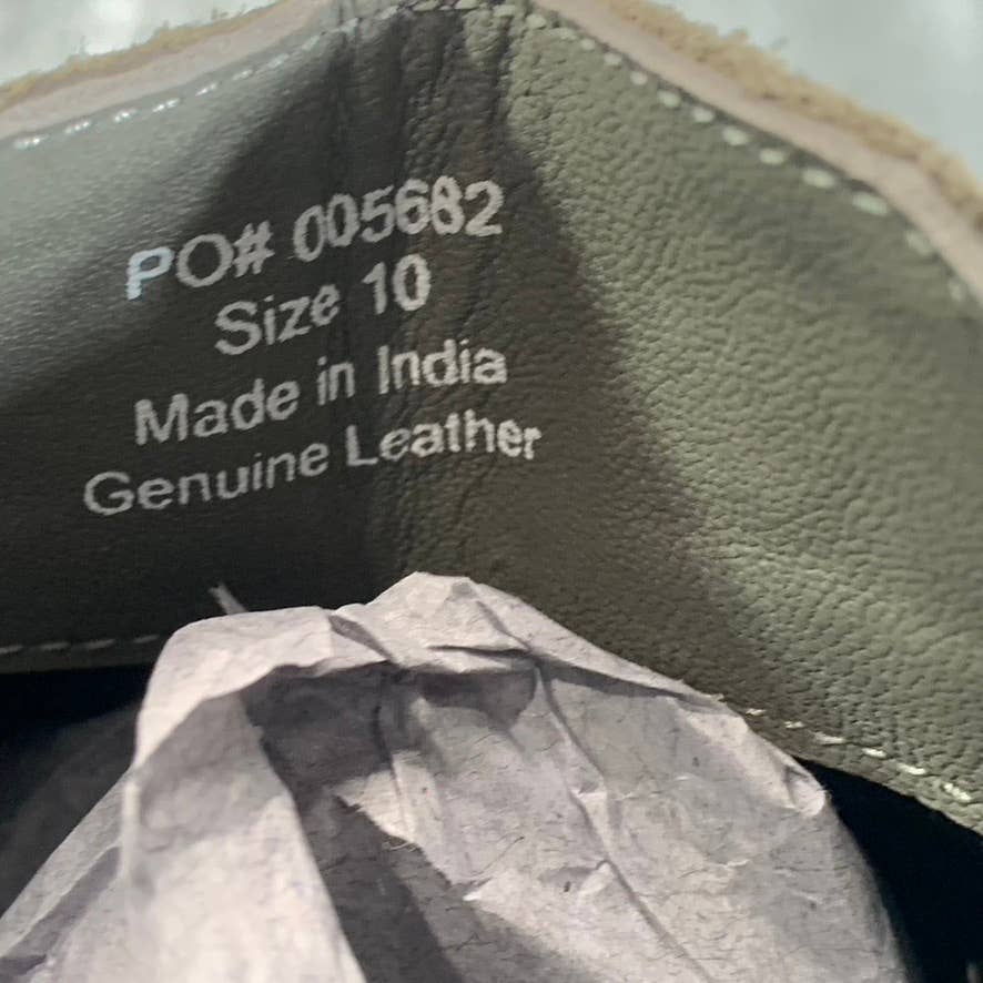 THOMAS & VINE Men's Grey Leather Cedric Plain Toe Pull-On Chelsea Boots SZ 10