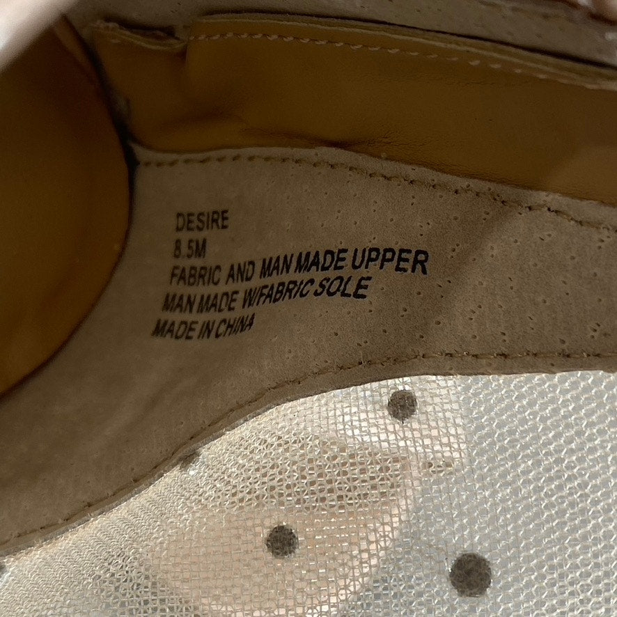 THALIA SODI Women's Nude Mesh Desire Rhinestone Peep-Toe Stiletto Heels SZ 8.5