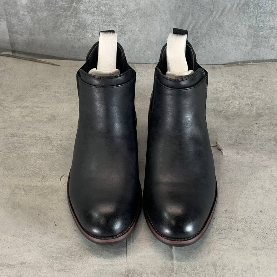 VANCE CO. Men's Black Faux Leather Landon Slip-On Chelsea Dress Boots SZ 8