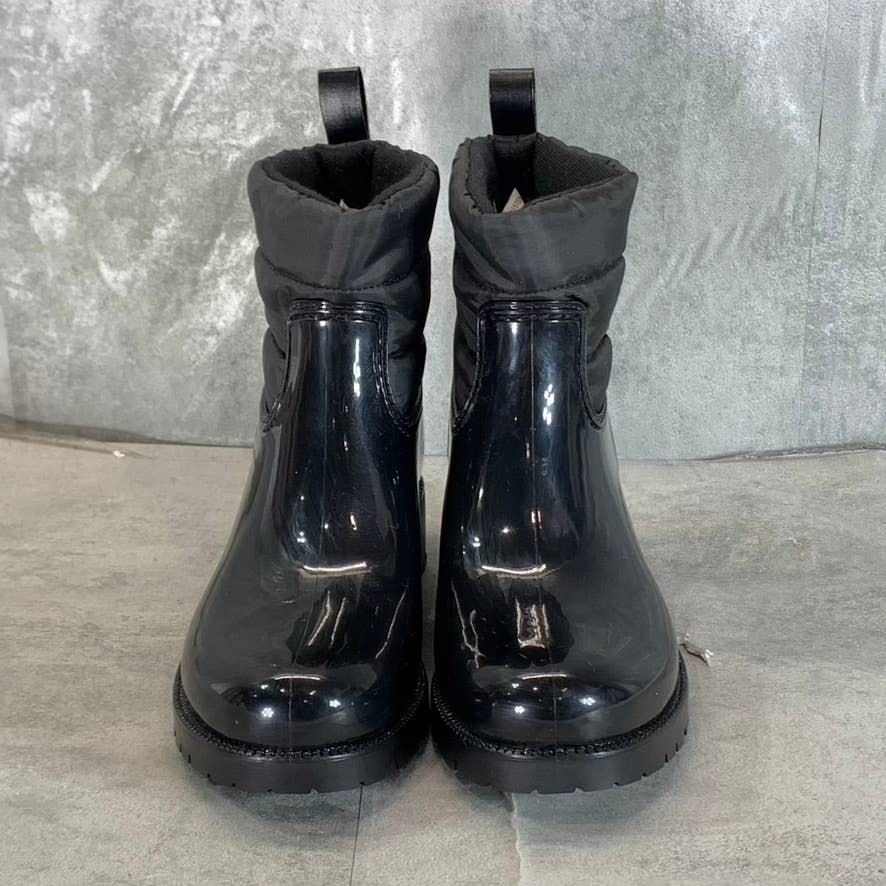 CHARTER CLUB Women's Black Trudyy Block-Heel Pull-On Rain Boots SZ 9