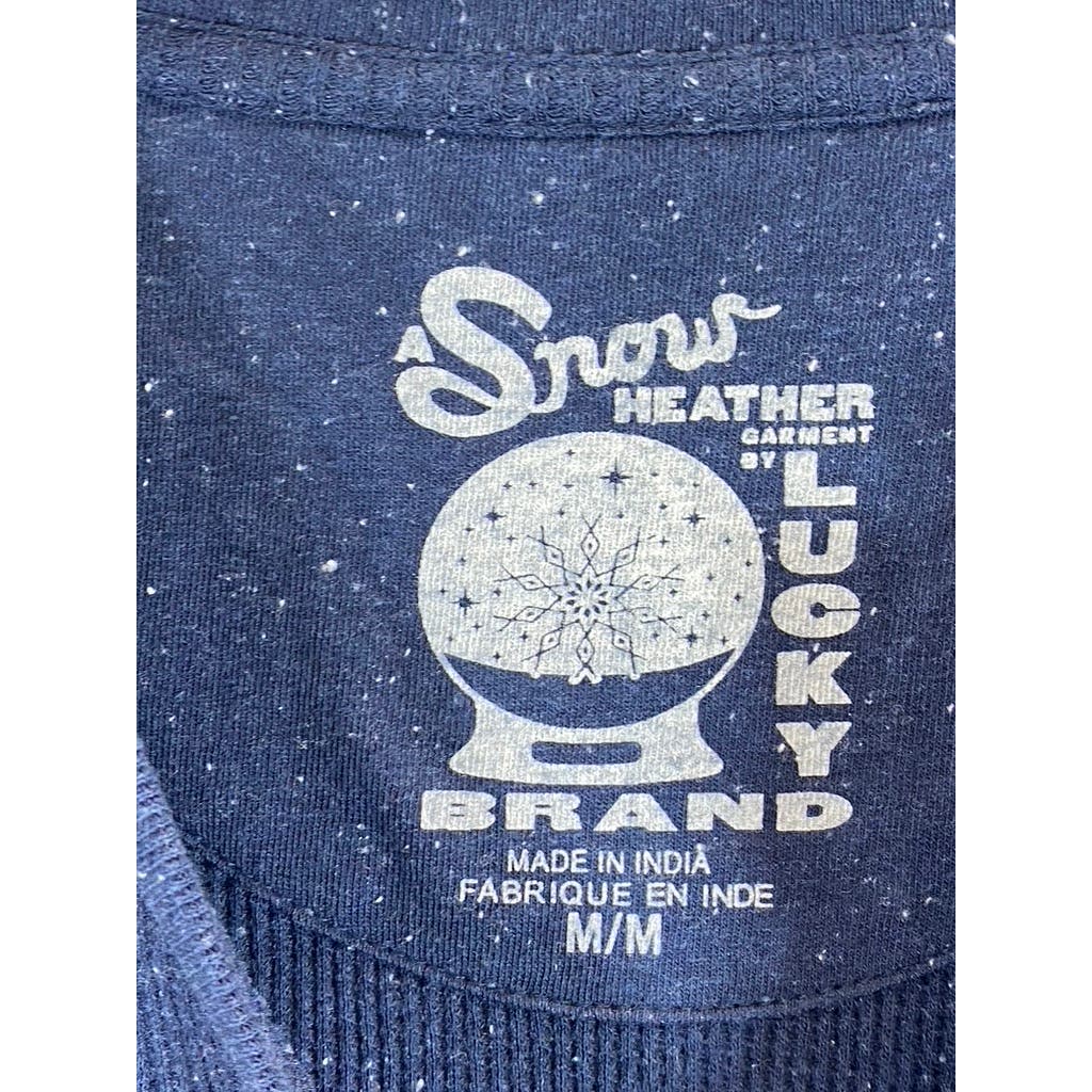 LUCKY BRAND Men's Navy Snow Heather Thermal Long Sleeve Shirt SZ M