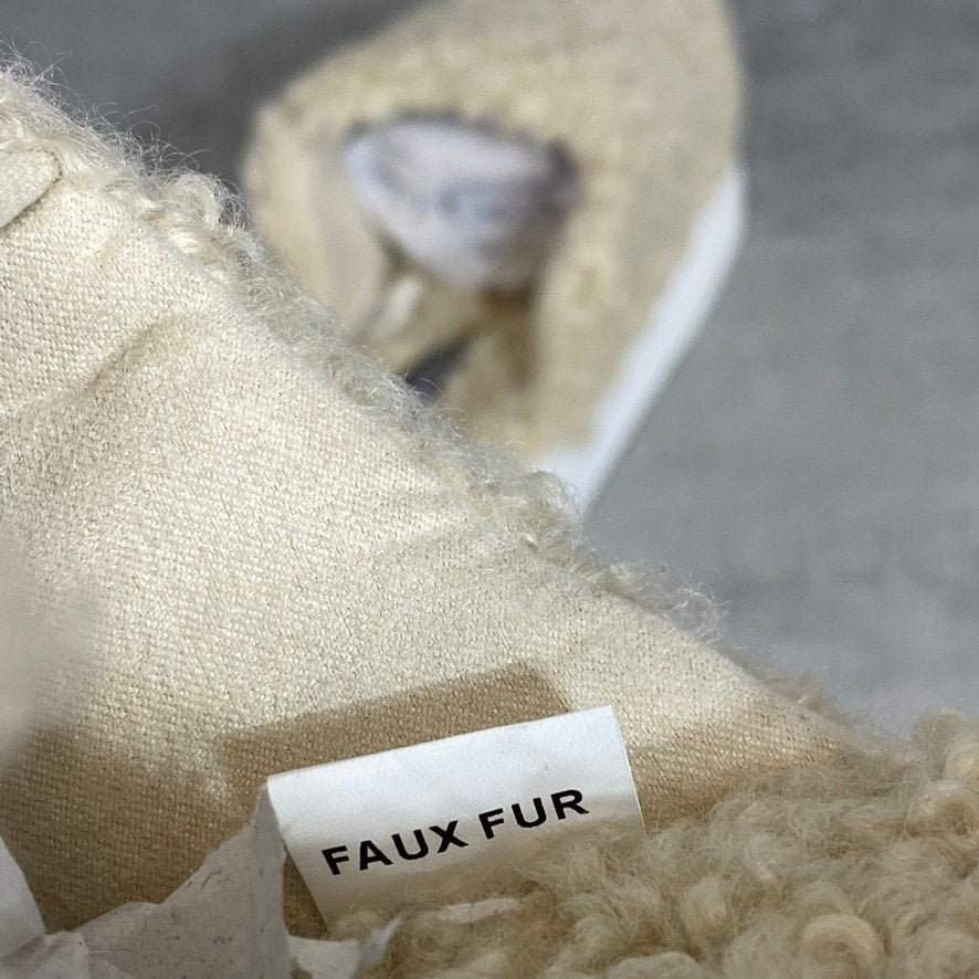 XOXO Natural Wild Cozy Faux Fur Slip-On Round-Toe Slippers SZ 8.5