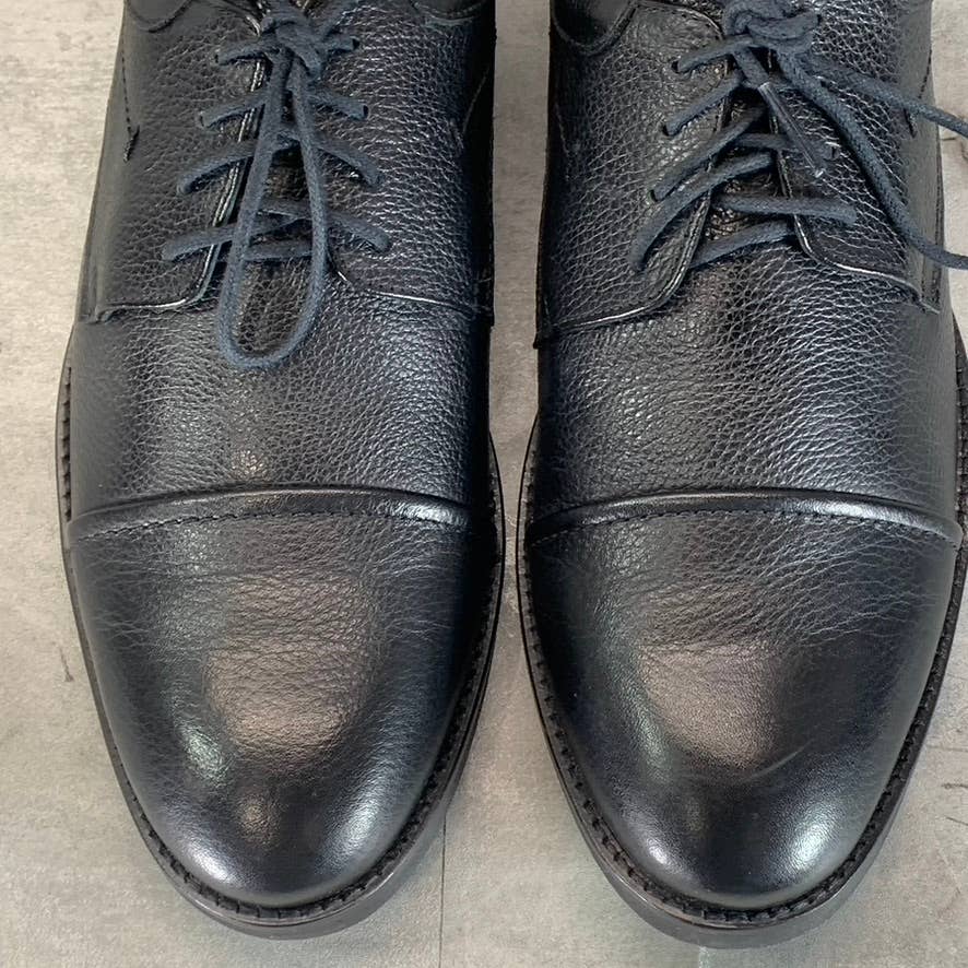 MJNY BY MARC JOSEPH Men's Black Leather Wellington Lace-Up Oxfords SZ 9