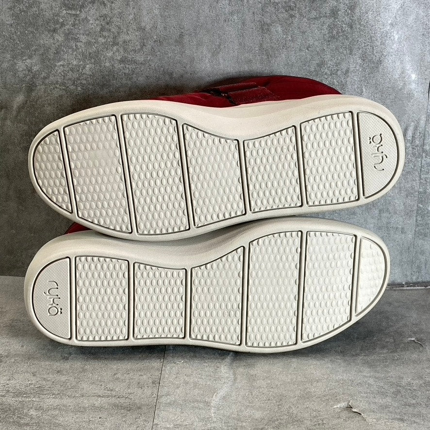 RYKA Women's Burgundy Fabric Ascend Puff Round-Toe Slip-On Wedge Sneaker SZ 8