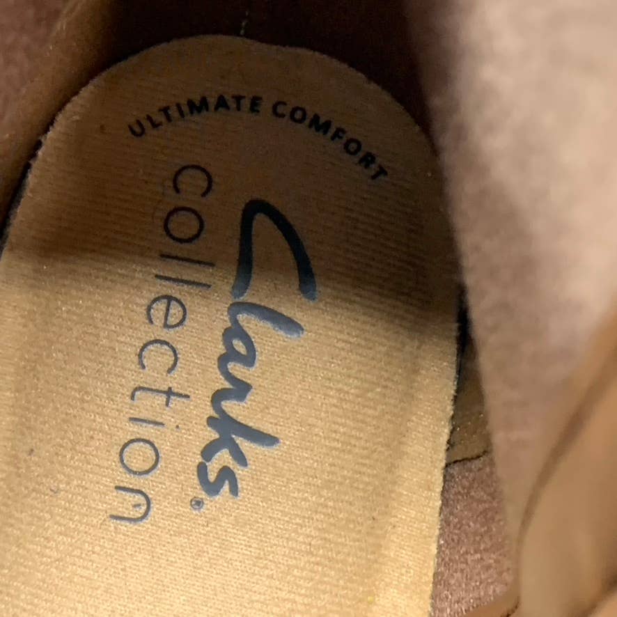 CLARKS Collection Women's Dark Tan Leather Maye Strap Ankle Boots SZ 7