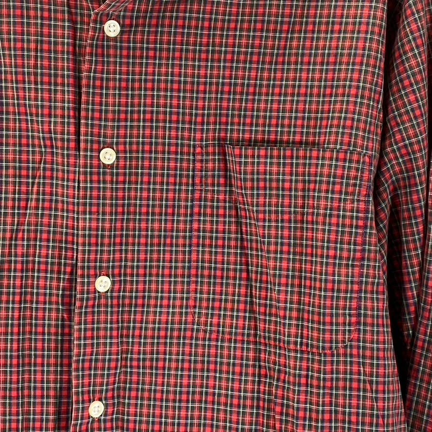 LAUREN RALPH LAUREN Men's Red Plaid Cotton Button-Down Long-Sleeve Shirt SZ 16.5