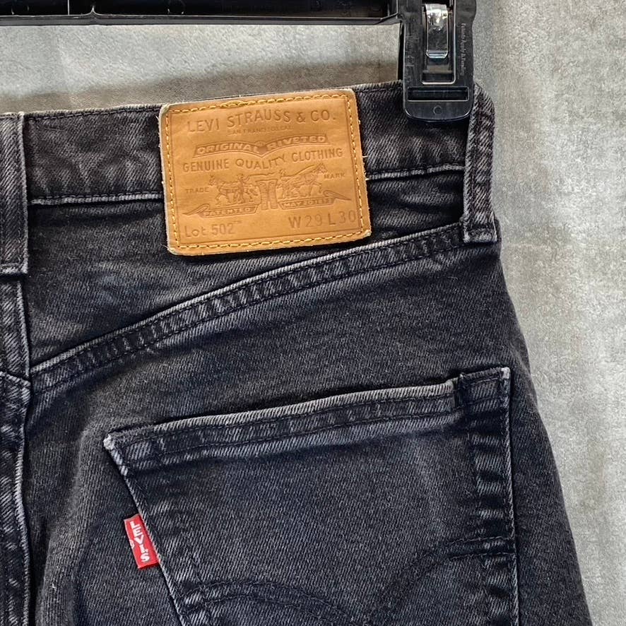 LEVI STRAUSS & CO Men's Black 502 Tapered-Fit Jeans SZ 29X30
