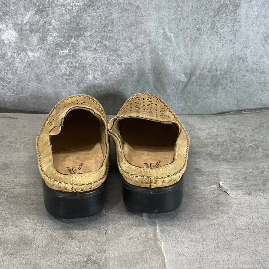 EASY STREET Women's Beige Perforated Kita Comfort Round-Toe Slip-On Mules SZ 7.5