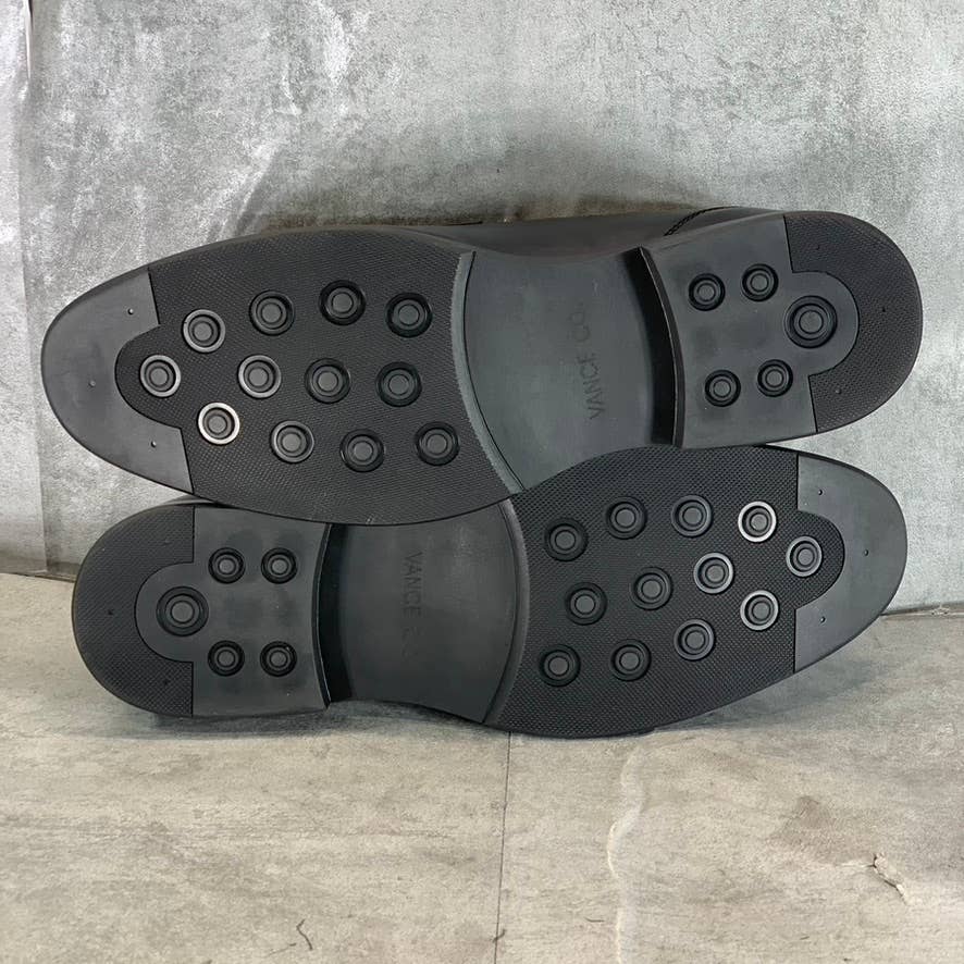 VANCE CO. Men's Wide Width Black Faux Leather Keith Slip-On Penny Loafers SZ 12W