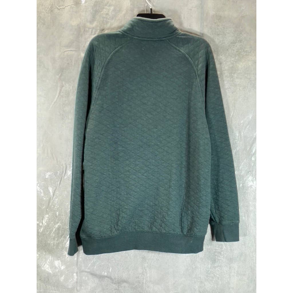 GOODFELLOW & CO Men's Green Diamond Quilted Snap Henley Pullover Sweatshirt SZ M