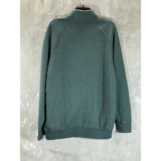 GOODFELLOW & CO Men's Green Diamond Quilted Snap Henley Pullover Sweatshirt SZ M