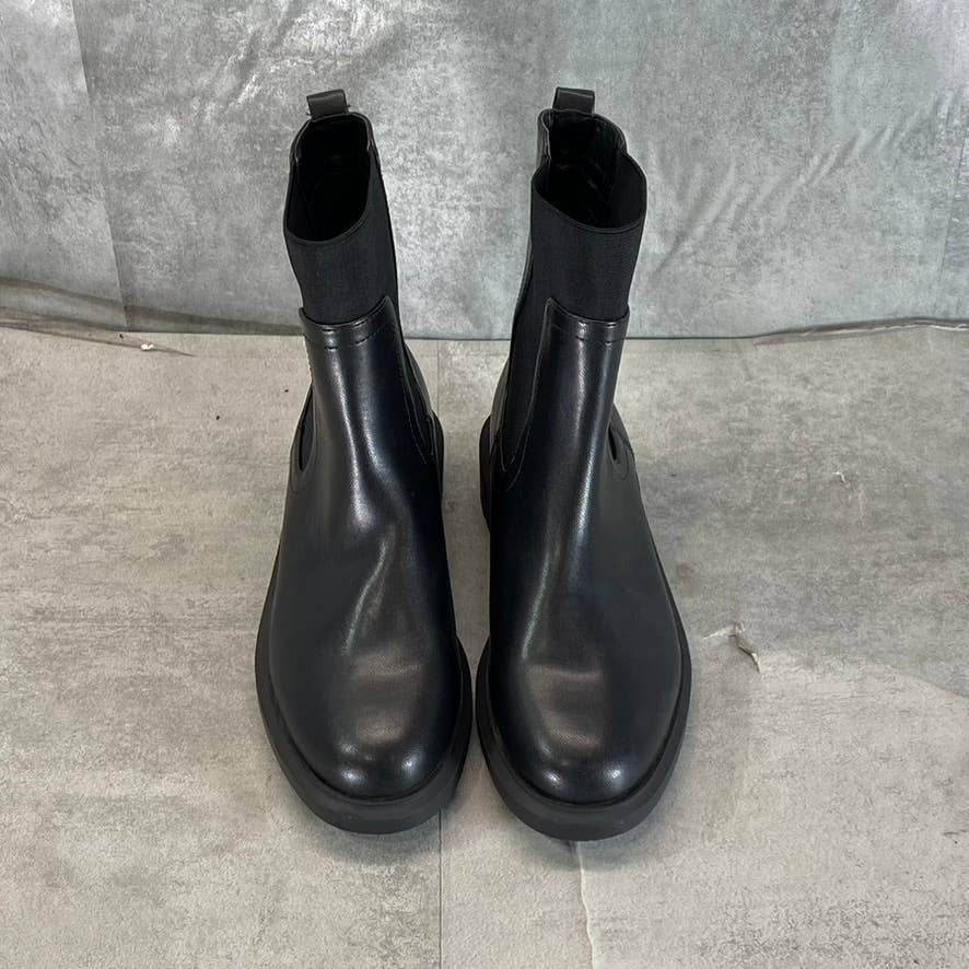 ALFANI Step 'N Flex Women's Black Smooth Tackoma Lug-Sole Pull-On Boots SZ 5