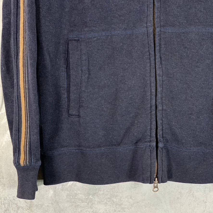 BANANA REPUBLIC Men's Navy/Gold Stripe Zip-Up Sweater SZ S