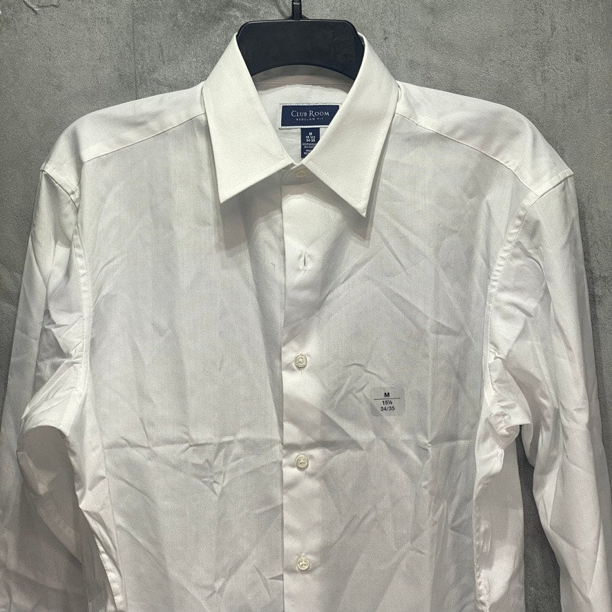 CLUB ROOM White Regular Fit Solid Long Sleeve Dress Shirt SZ M (15.5 34/35)