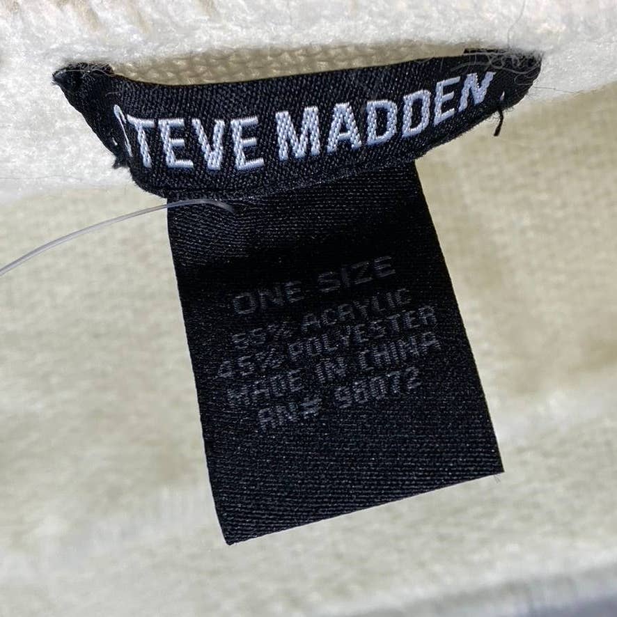 STEVE MADDEN Women's White/Ivory Cozy Blanket Fringe-Detail Scarf SZ OS