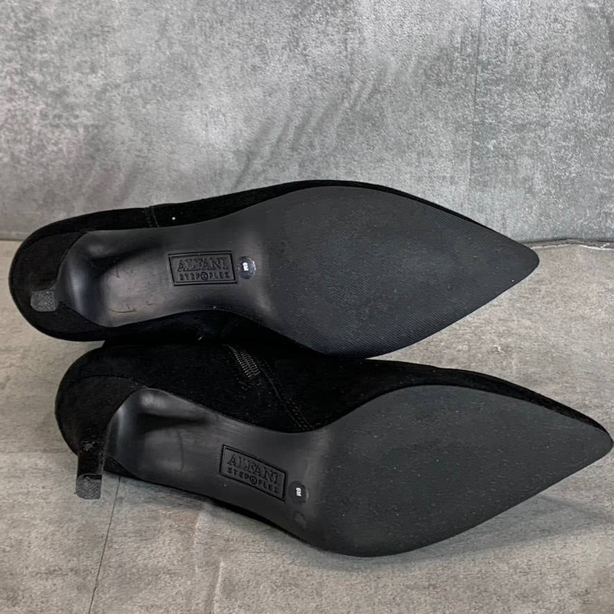 ALFANI Step N' Flex Women's Black Micro Jacklynne Pointed-Toe Dress Booties SZ 6