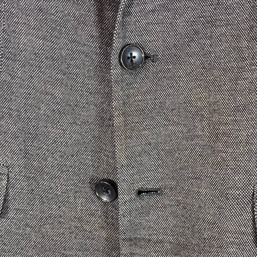 ZARA MAN Men's Black Textured Straight Fit Two-Button Basic Blazer SZ L