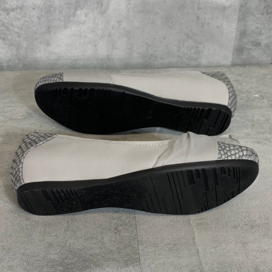 BARETRAPS Dark Silver Round-Toe Slip-On Memory Foam Misty Flats SZ 7