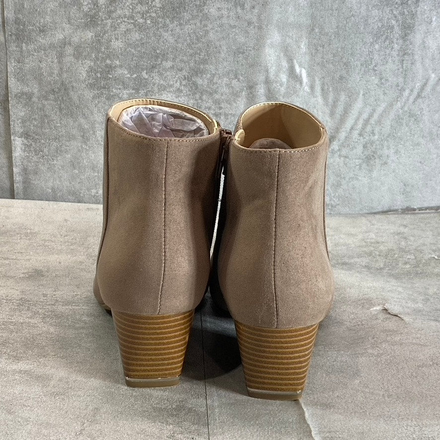 ALFANI Step N’ Flex Women’s Cognac Armena Pointed-Toe Side-Zip Booties SZ 6