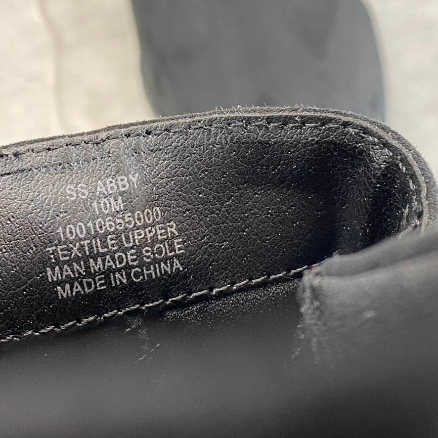 SUN+STONE Women's Black Micro Abby Double-Zip Round-Toe Block-Heel Booties SZ 10