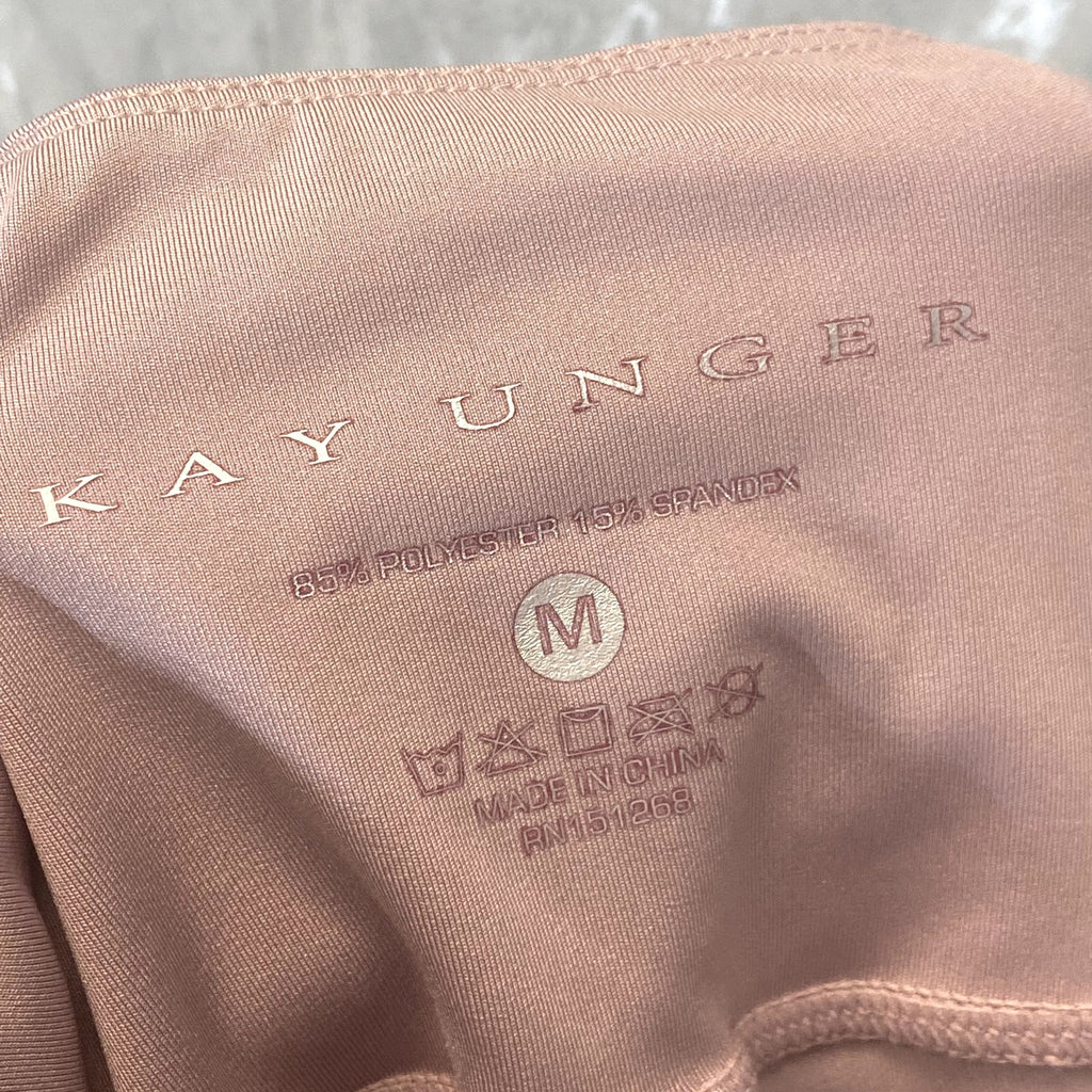 KAY UNGER Women's Mauve Ruched Cuff High-Waist Media Pocket Pull-On Athletic Legging SZ M