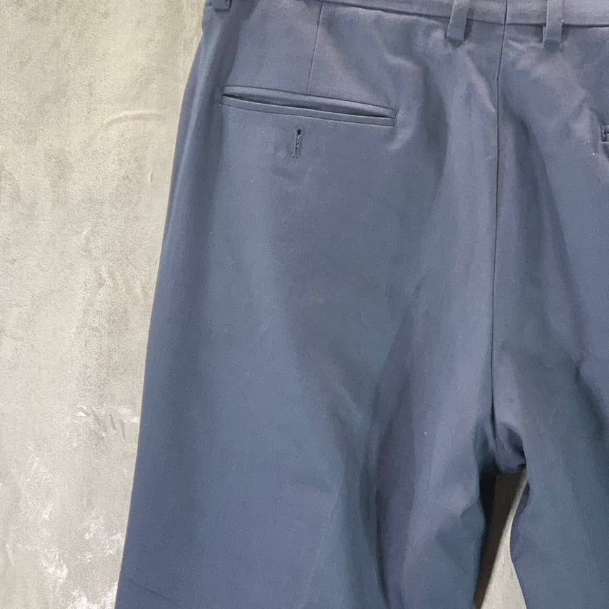 REACTION KENNETH COLE Men's Navy Modern-Fit Flat-Front Pants SZ 34X30
