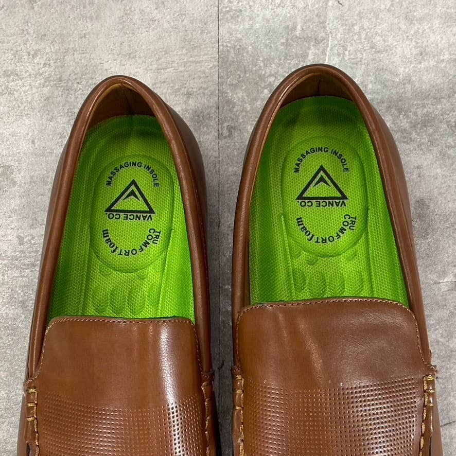VANCE CO. Men's Chestnut Faux-Leather Mitch Slip-On Loafers SZ 10.5