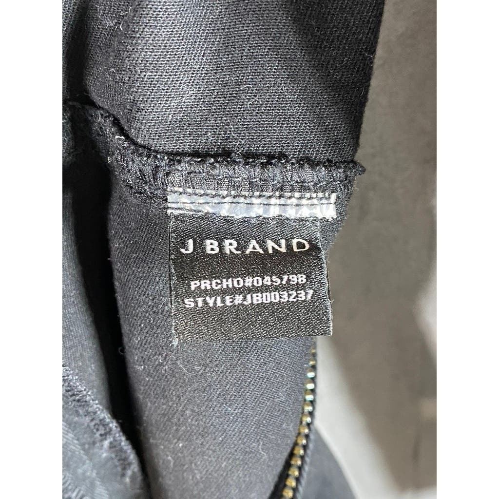 J BRAND Women's Black Solid Arkin Long Sleeve Zipper-Hem Playsuit SZ L