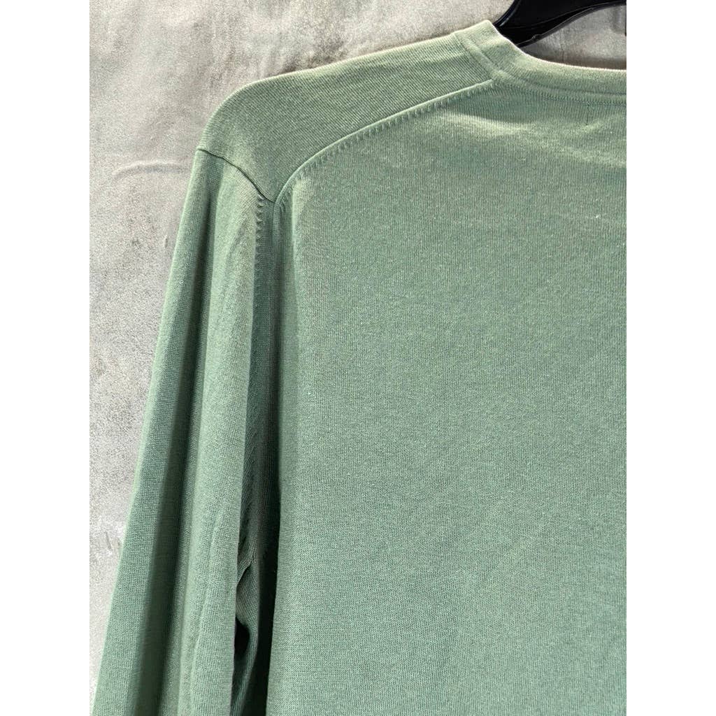BANANA REPUBLIC Men's Green Silk Cashmere V-Neck Pullover Sweater SZ L
