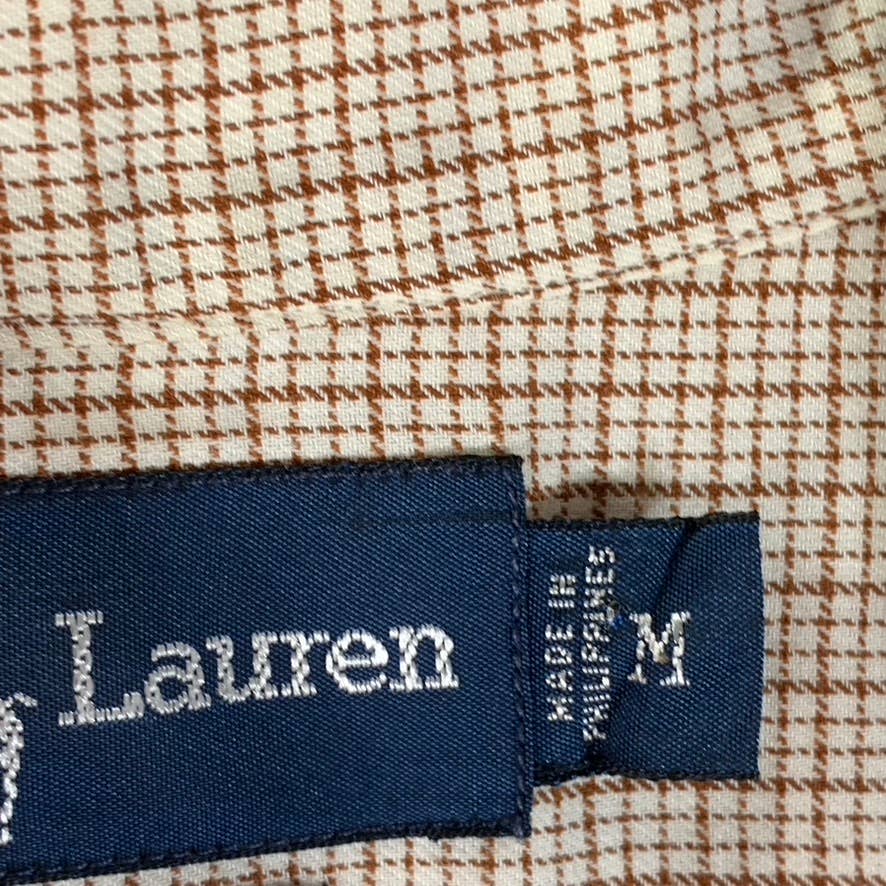 RALPH LAUREN Men's Tan Gingham Blake Classic-Fit Long-Sleeve Button-Up Shirt SZM