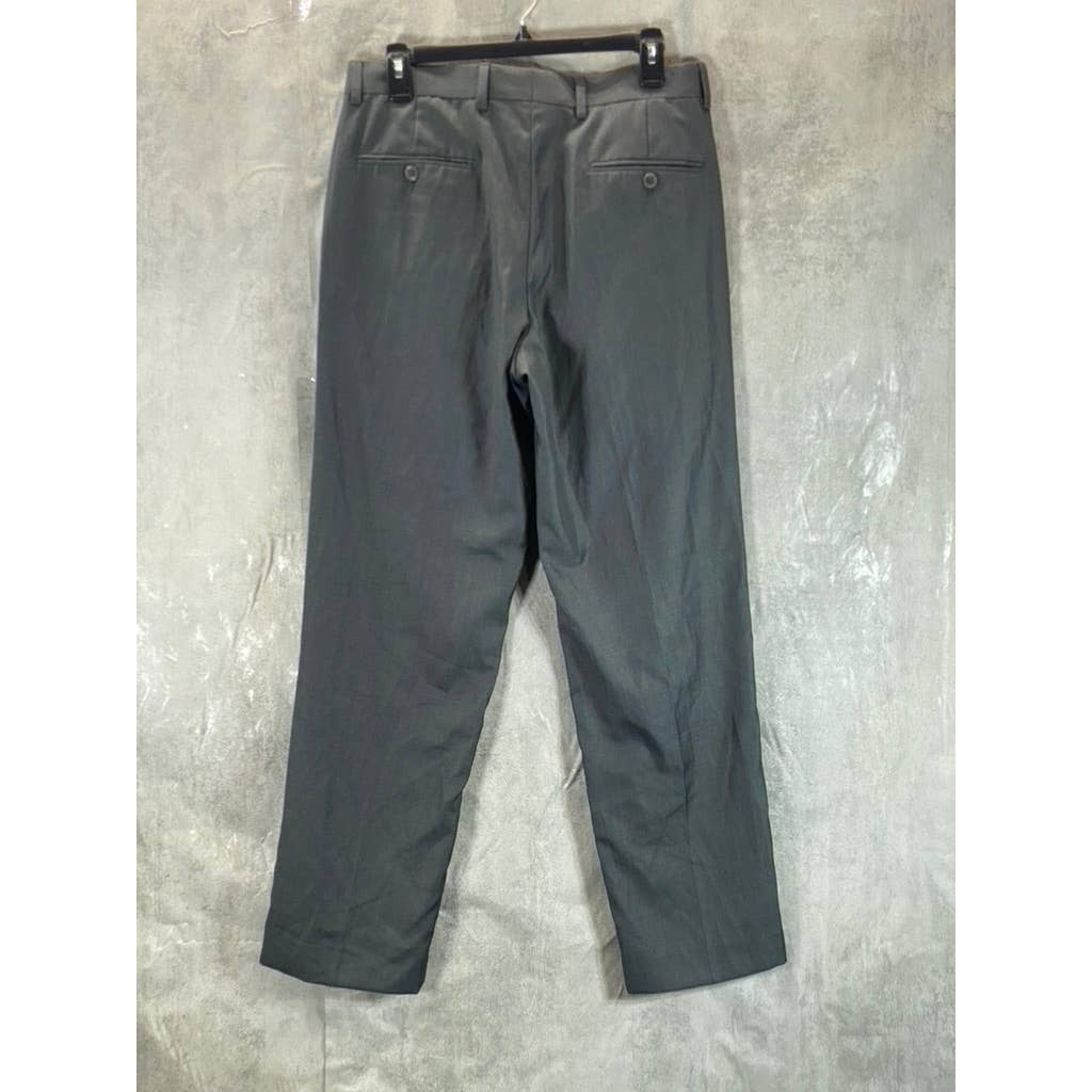 PRONTO UOMO Men's Grey Modern-Fit Flat-Front Pants SZ 32X30